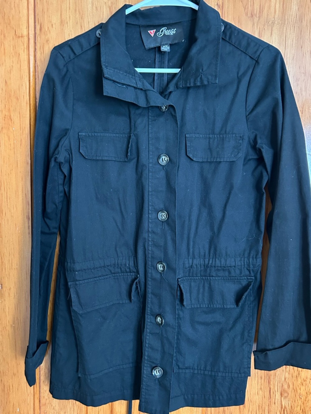 Vintage GUESS Black Military-Style Field Jacket